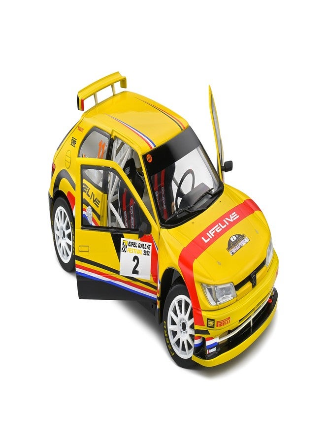 Solido 1:18 Peugeot 306 Maxi Yellow #2 T. Neuville/A. Cornet - Eifel Rallye Fest Edition - Image 2